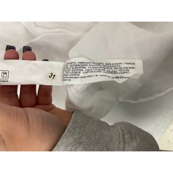 Massimo Dutti Mens Shirt Button Up S Small White Linen Long Sleeve 0175/722 NWT - Picture 10 of 16